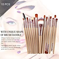 KinshopS Juego de 15 brochas de maquillaje cosmética- herramienta de belleza- pelo sintético